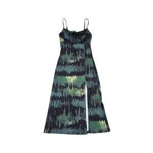 Black green tie dye dress